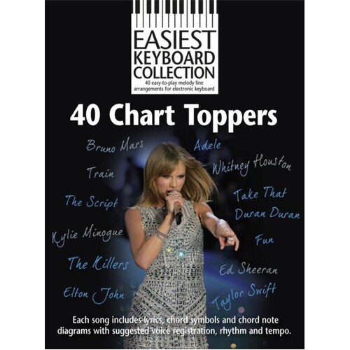 Easiest Keyboard Collection 40 Chart Toppers (Softcover Book)