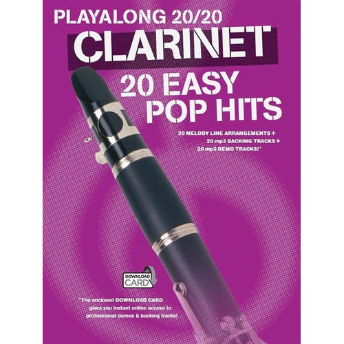 Playalong 20/20 Clarinet: 20 Easy Pop Hits Sheet Music with Backing Tracks