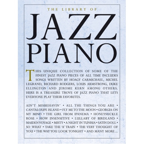 Library Of Jazz Piano (Softcover Book)