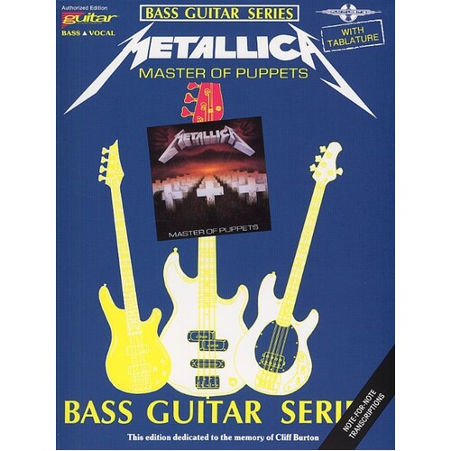 Metallica Master Of Puppets Bass TAB (Softcover Book)
