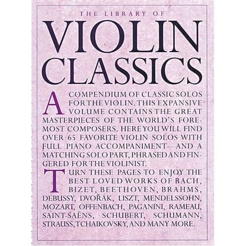 Library Of Violin Classics Violin/Piano (Softcover Book)