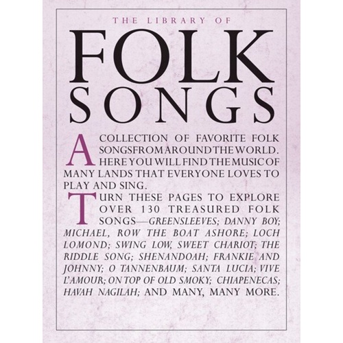 Library of Folk Songs PVG Songbook for Guitar and Piano