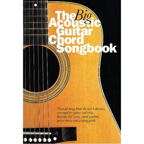 Big Acoustic Guitar Chord Songbook - 78 Songs, Lyrics & Chords, Guitar Boxes, Playing Guide, Wise Publications, 1 Page, Series: Chord Songbooks