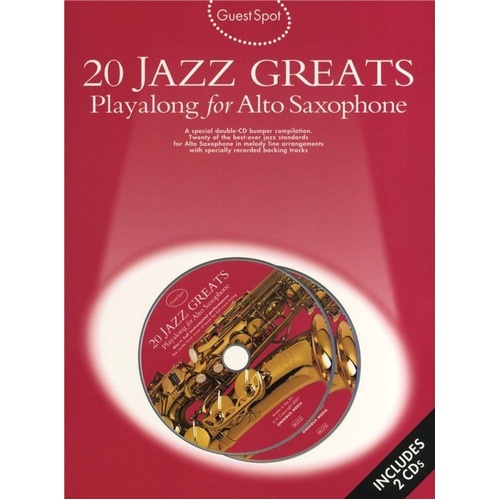 Guest Spot 20 Jazz Greats for Alto Saxophone BK/CD
