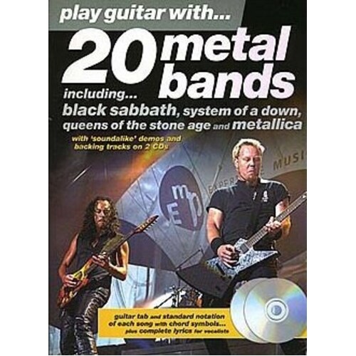Play Guitar With 20 Metal Bands TAB Softcover Book/CD