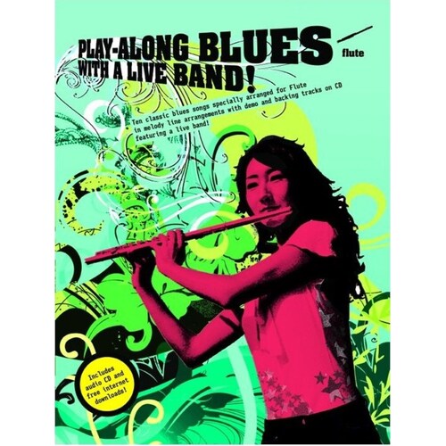 Play-Along Blues With A Live Band! Flute Softcover Book/CD