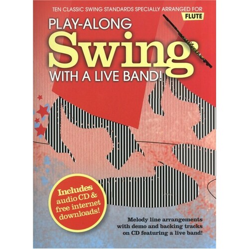 Play-Along Swing With A Live Band Flute Softcover Book/CD