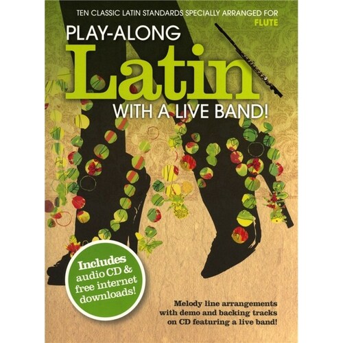 Play-Along Latin With A Live Band Flute Softcover Book/CD