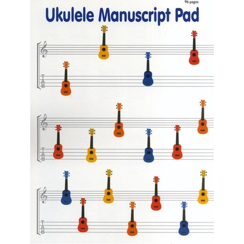 Ukulele Manuscript Pad - 96 Pages, Standard Notation & TAB