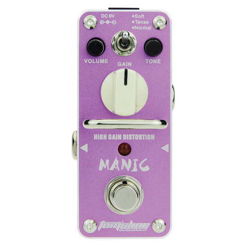 Toms Line AMC-3 High Gain Distortion Pedal with 3 Modes, True Bypass, Aluminium Case, Slip Resistant Bottom, 9V Power Input