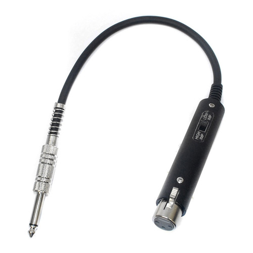 Leem Microphone Impedance Matching Transformer with 12" Cable and 1/4" Plug - Female XLR