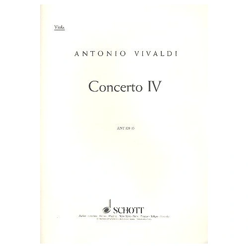 Vivaldi Concerto No. 4 G Major Op. 10/4 Viola Part by Schott Music, 4 Pages