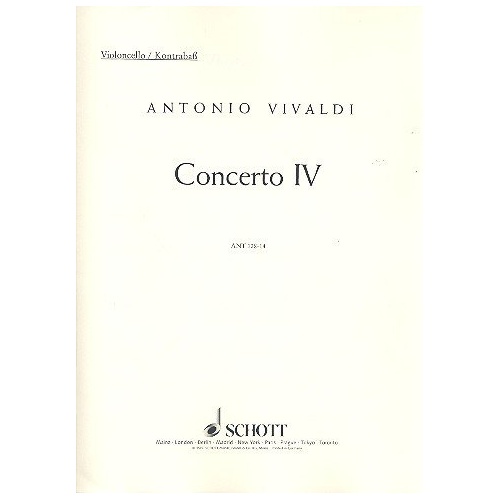 Vivaldi Concerto No 4 G Major Op 10/4 Cello Double Bass Part Schott Music