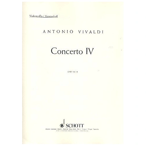 Vivaldi Concerto No. 4 G Major Op. 10/4 Cello/Double Bass Part by Schott Music