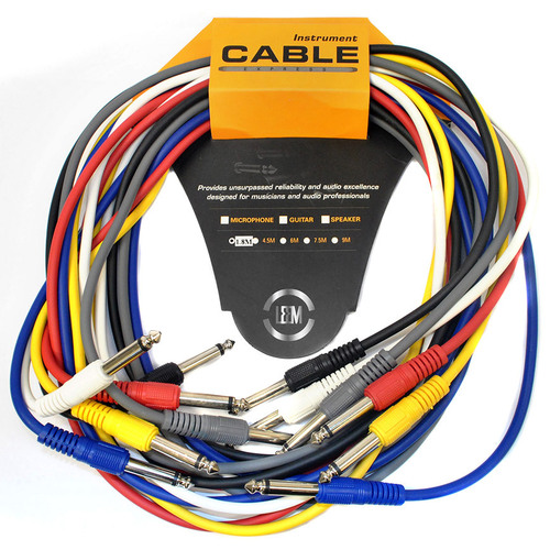 Leem 6ft FX Pedal Patch Cables Pack of 6 (1/4" Straight Plug - 1/4" Straight Plug)