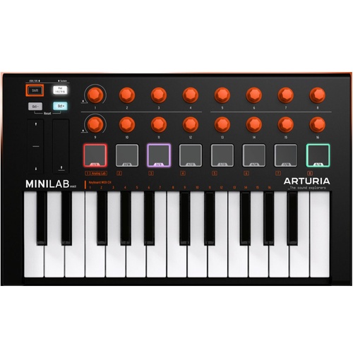 Arturia MINILAB MK2 MIDI Keyboard 25 Key Limited Edition Black & Orange