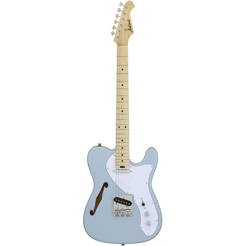 Aria 615-TL Series Semi-Hollow Electric Guitar in Metallic Ice Blue