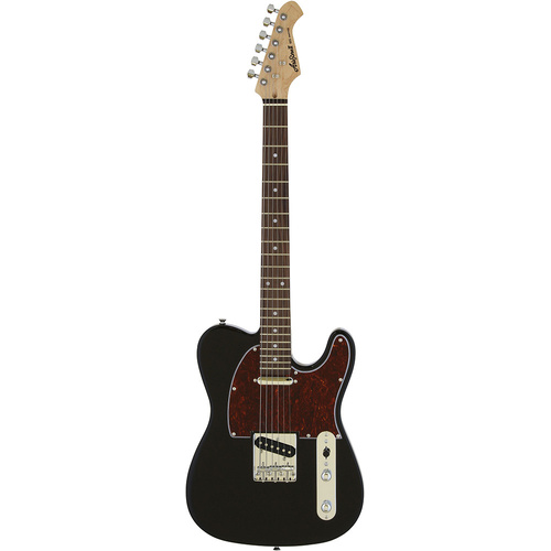 Aria 615 Frontier Series Electric Guitar, Solid Body, Black, Basswood Body, Maple Neck, Rosewood Fingerboard, OS-1 & CS-1 Pickups