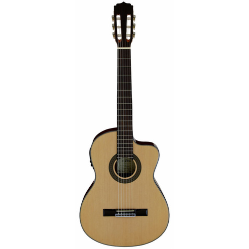 Aria AK30 Series Acoustic/Electric Classical Guitar with Cutaway, Spruce Top, Sapele Back, AEQ-4 Preamp