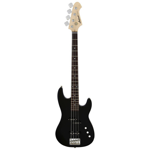 Aria STB-PJ Electric Bass Guitar Black with Maple Neck and Rosewood Fingerboard
