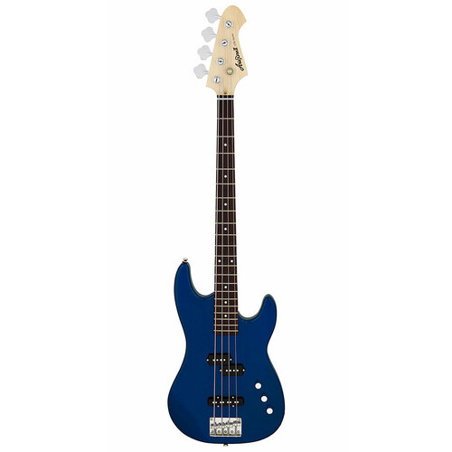 Aria STB-PJ Electric Bass Guitar Metallic Blue, Solid Basswood Body, Maple Neck, Rosewood Fingerboard, Double & Single Coil Pickups