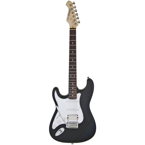 Aria STG-004 Left Handed Electric Guitar Black Solid Body with Maple Neck and Rosewood Fingerboard