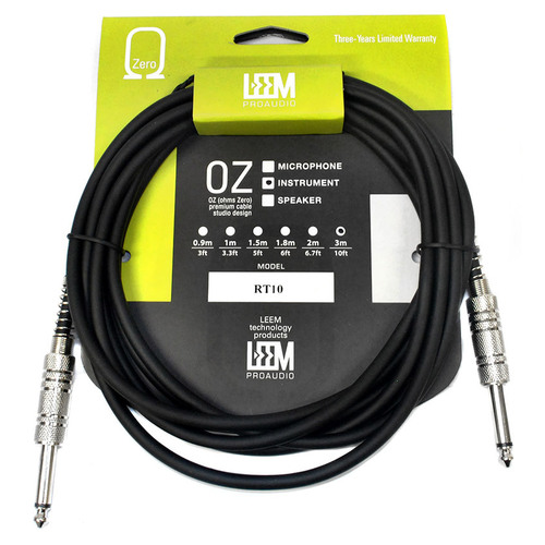 Leem 10ft Instrument Cable (1/4" Straight Plug - 1/4" Straight Plug)