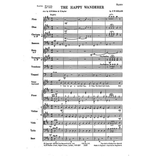 Moller - The Happy Wanderer Orchestra Score/Parts