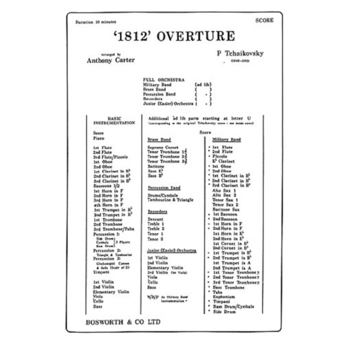 Tchaikovsky - 1812 Overture Orchestra Score/Parts