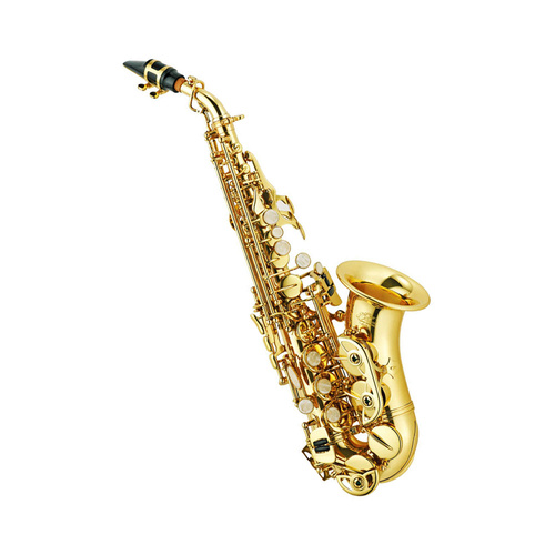 J.Michael SPC-700 Curved Soprano Saxophone Bb with High F# Key and Clear Lacquer Finish