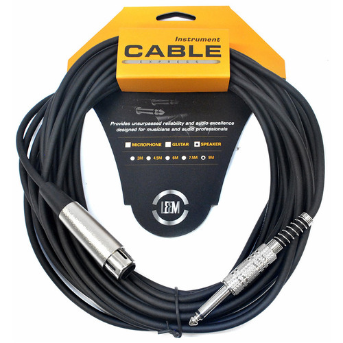 Leem 30ft Speaker Cable 1/4" TS to XLR Female Connector