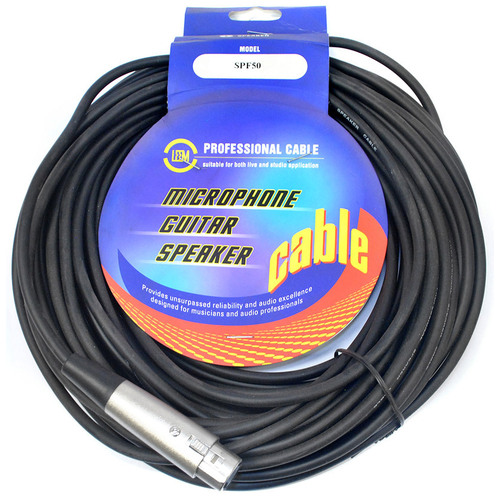 Leem 50ft Speaker Cable 1/4" Straight TS to XLR Female Connector
