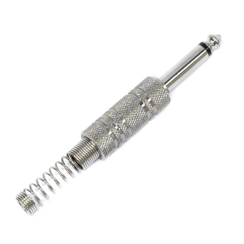 Leem 1/4" Metal Mono Jack Plug with Long Flexible Cable Boot