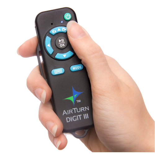 AirTurn Digit III Bluetooth Remote Control for Presentations, Teleprompters, and Media Players