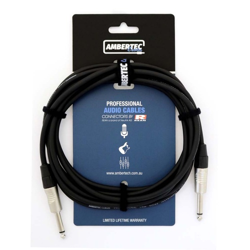 Guitar cable REAN connectors straight black 3m