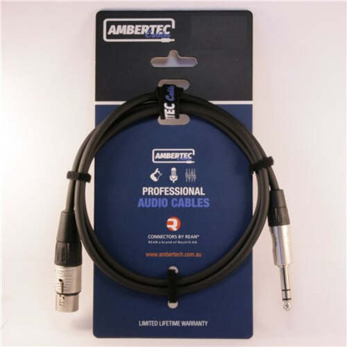 AmberTec Microphone cable REAN XLRF to 6.35mm TRS