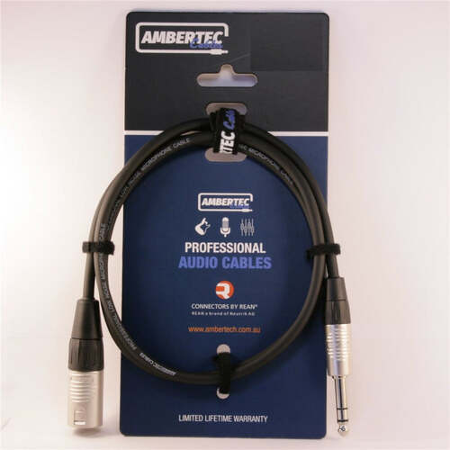 AmberTec Microphone cable REAN XLRM to 6.35mm TRS