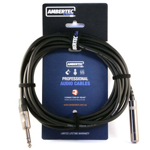 Ambertec 6.35mm headphone extension cable, REAN connectors, 5m