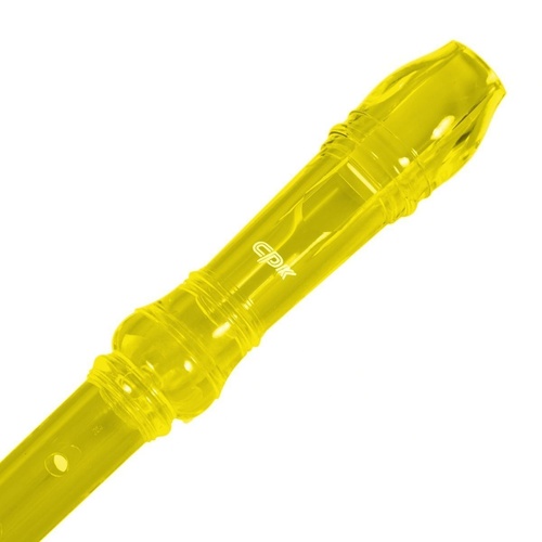 Yellow Plastic Descant Recorder for School Clear Bag & Rod *NEW*