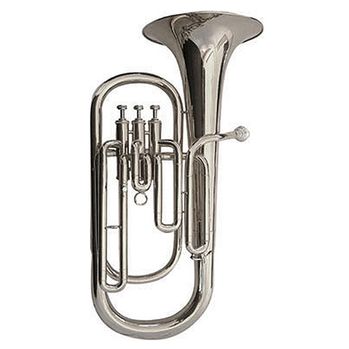 J.Michael TH750S Tenor Horn (Bb) Silver Plated with 3 Pistons, 13.6 mm Bore, 223 mm Bell & Semi-Hard Carrying Case