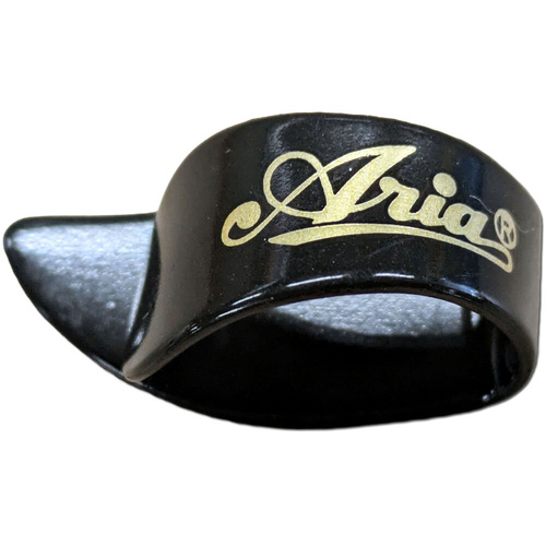 Aria Large Plastic Thumb Picks, Black Finish, 12-Pack