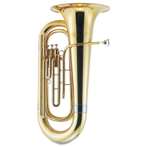 J.Michael TU2000 Bb Tuba with Clear Lacquer Finish, 3 Pistons, 16.80 mm Bore, 380 mm Bell, Semi-Hard Carrying Case Included
