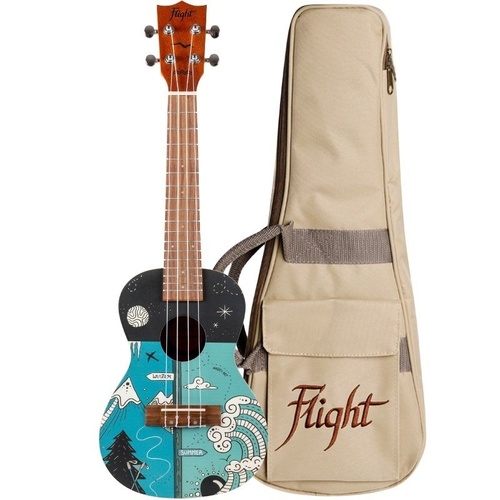 Flight AUC-33 Two Season Concert Ukulele with Gig Bag