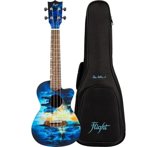 Flight AUC City Elise Ecklund Signature Concert Ukulele with Gig Bag and Instructional Booklet