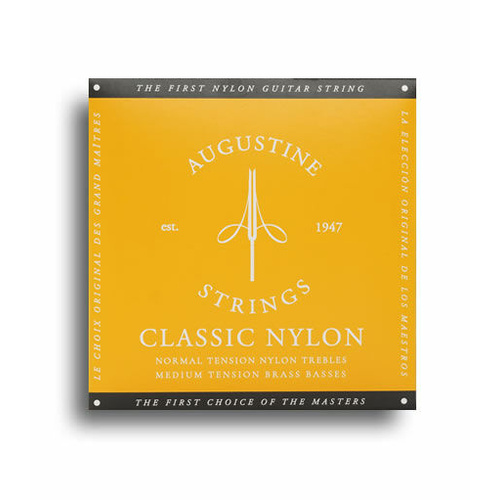 Augustine Classic Gold Strings - Normal Tension Nylon Trebles / Medium Tension Brass Basses