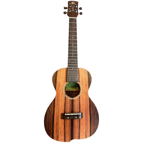 Jose Garcia AU-Series Striped Ebony Concert Ukulele with Offset Design and Padded Gig Bag