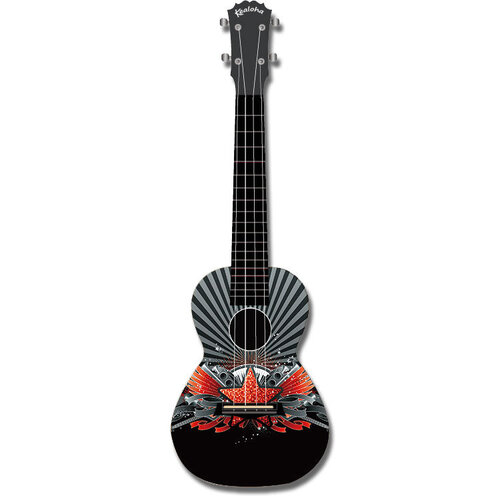 Kealoha "Starstruck" Design Concert Ukulele with Black ABS Resin Body