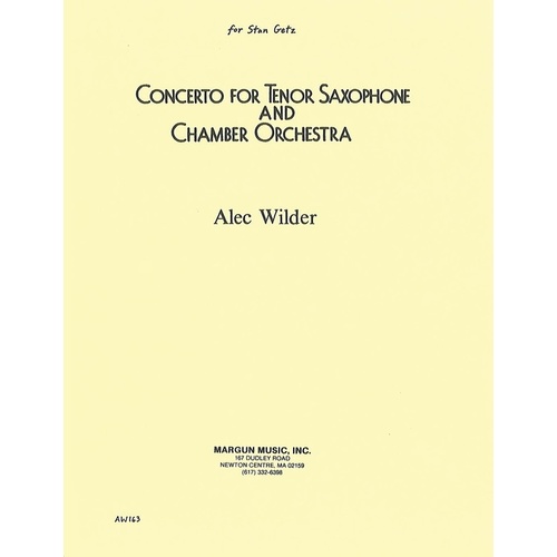 Concerto For Tenor Saxophone And Chamber Orch Se Book