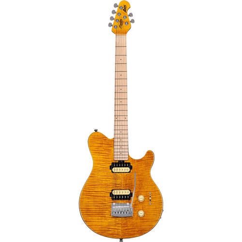 Sterling by Music Man S.U.B. Axis AX3 Flame Maple, Trans Gold Electric Guitar