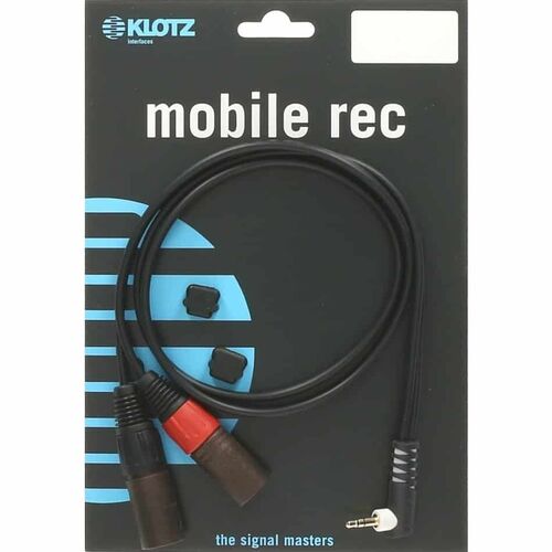 Klotz AY9A0200 Lightweight Y-Cable with Right Angled Mini Jack Plug 3.5 mm to 2 x XLR Male connectors